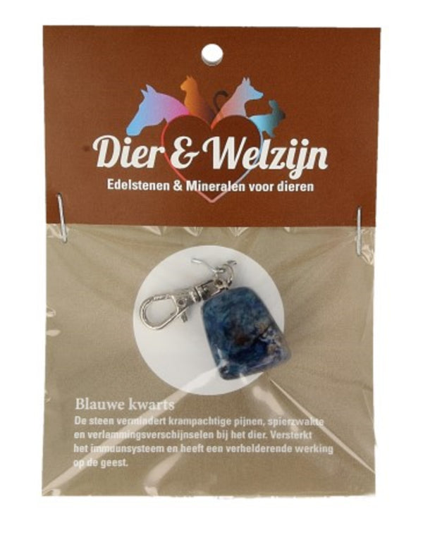Blauer Quarz Halskettenanhänger Tier & Wohlbefinden (nachgefärbt)