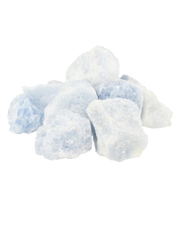 Calciet blauw 250 gr. ruwe edelsteen brokjes