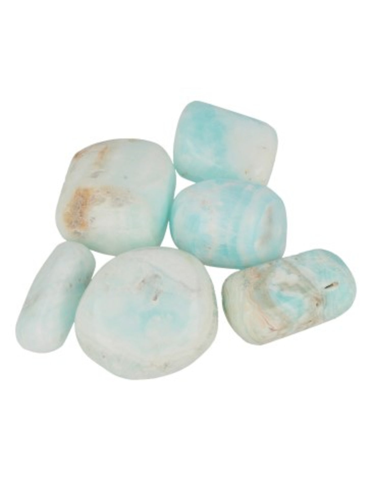 Calciet Caribbean blue 200 gr. trommelstenen (mt3)