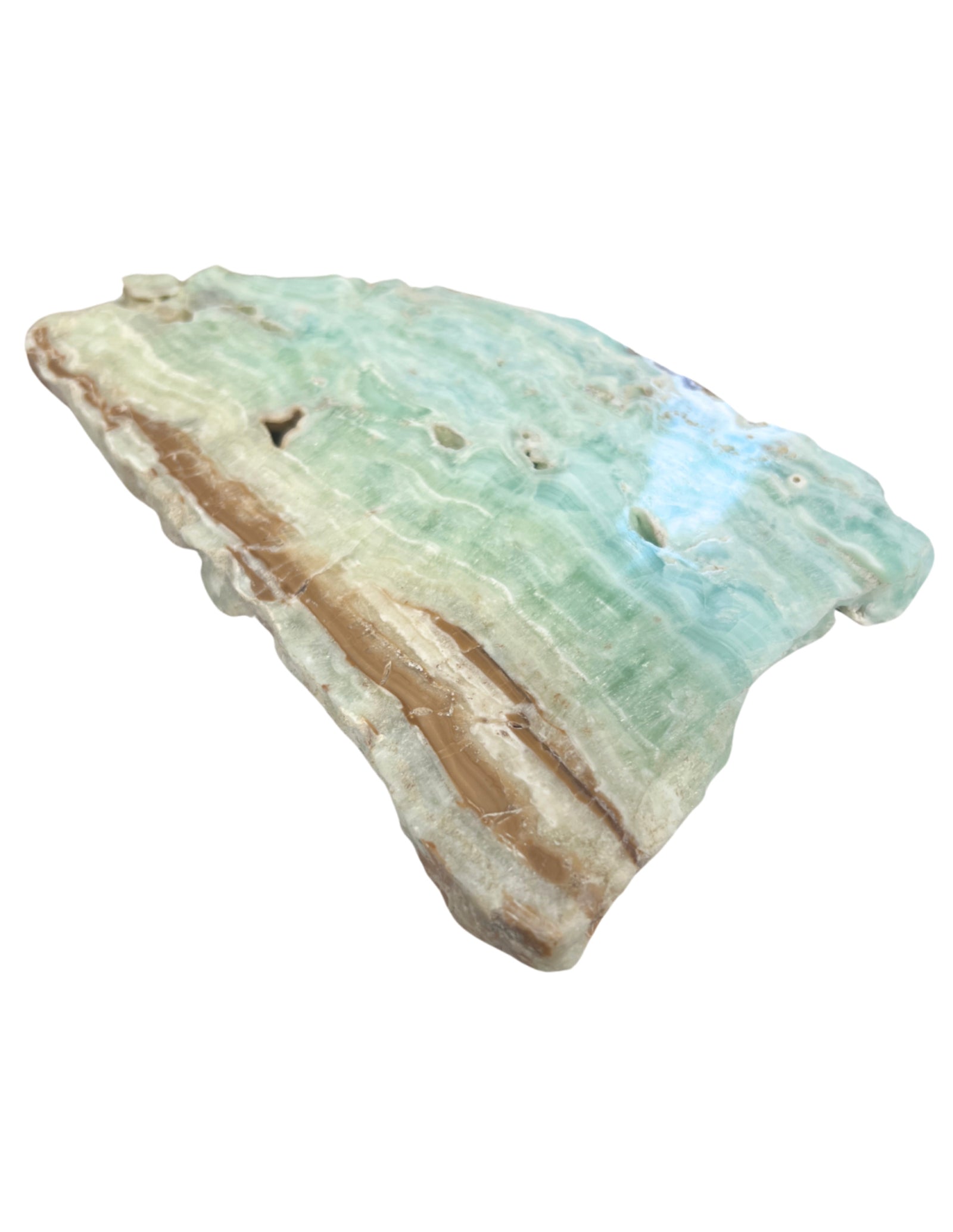 Calciet Caribbean blue edelsteen schijf nr.07