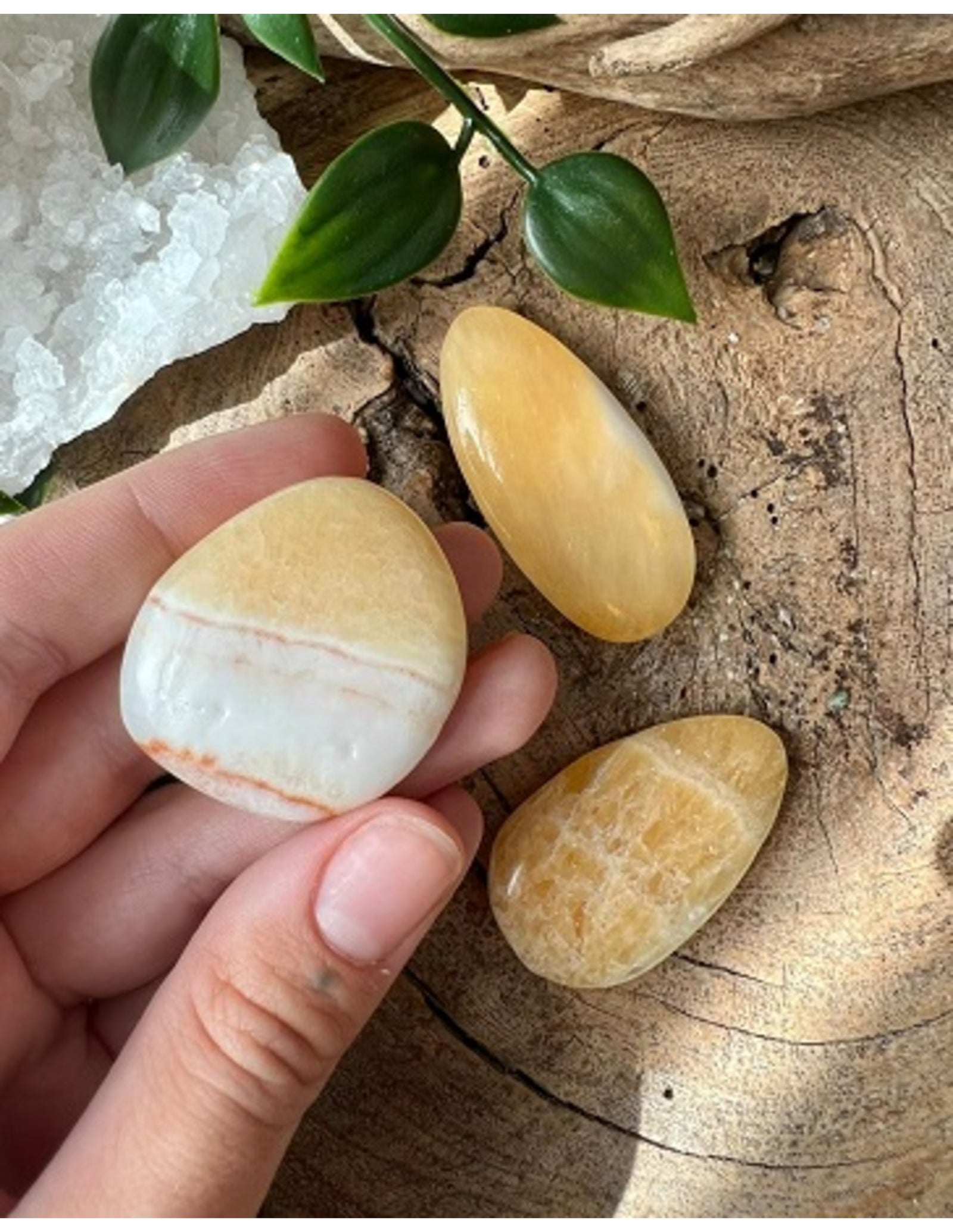 Calciet geel A zaksteen Madagaskar