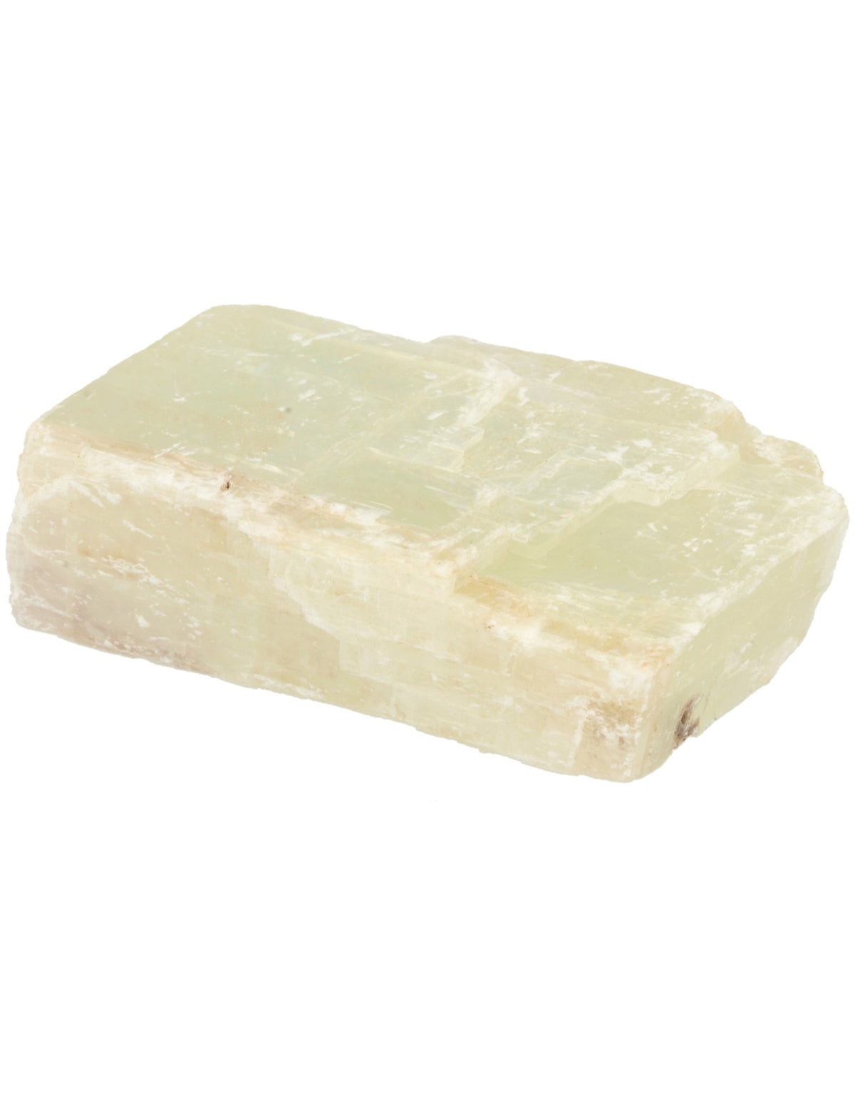 Calciet groen dubbelspaat ruw stuk 300-400 gram
