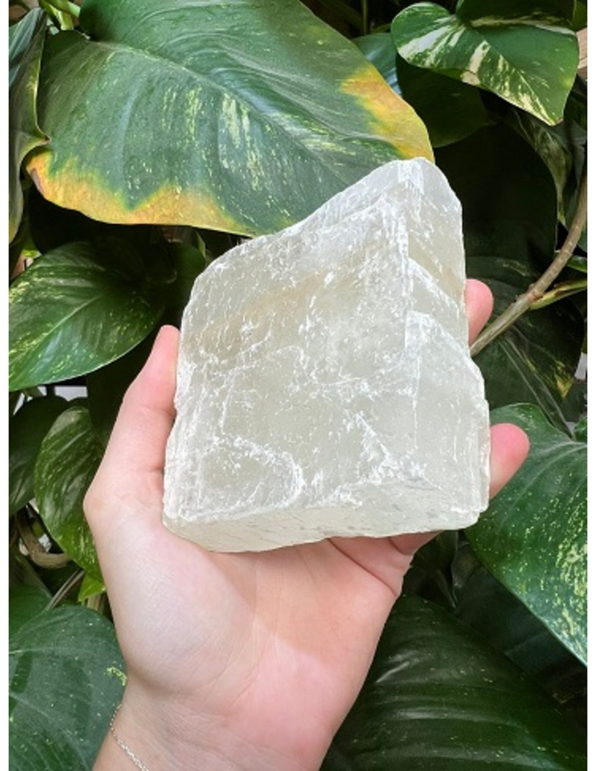 Calciet groen dubbelspaat ruw stuk 500-750 gram