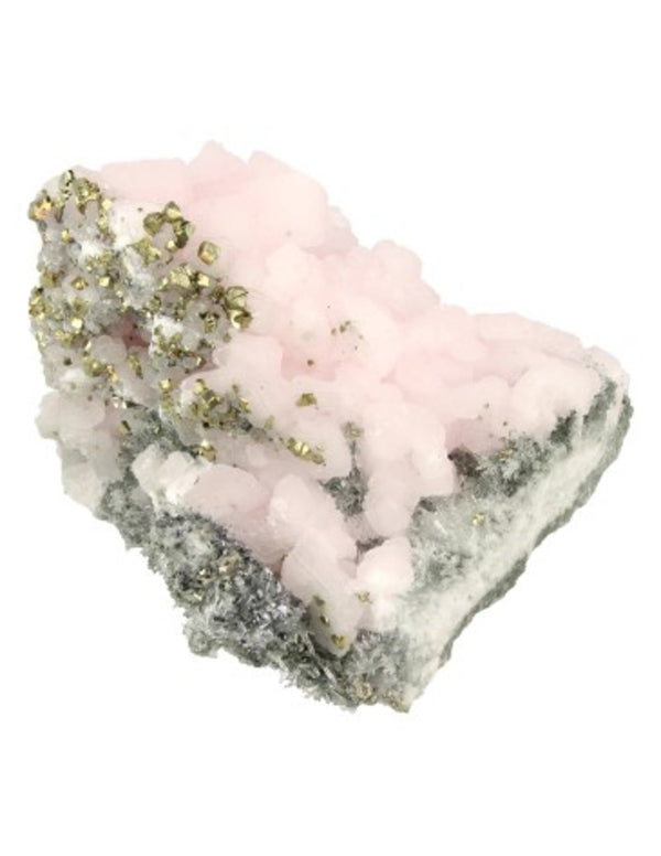 Calciet mangano, Bergkristal en Pyriet ruwe edelsteen, nr.128