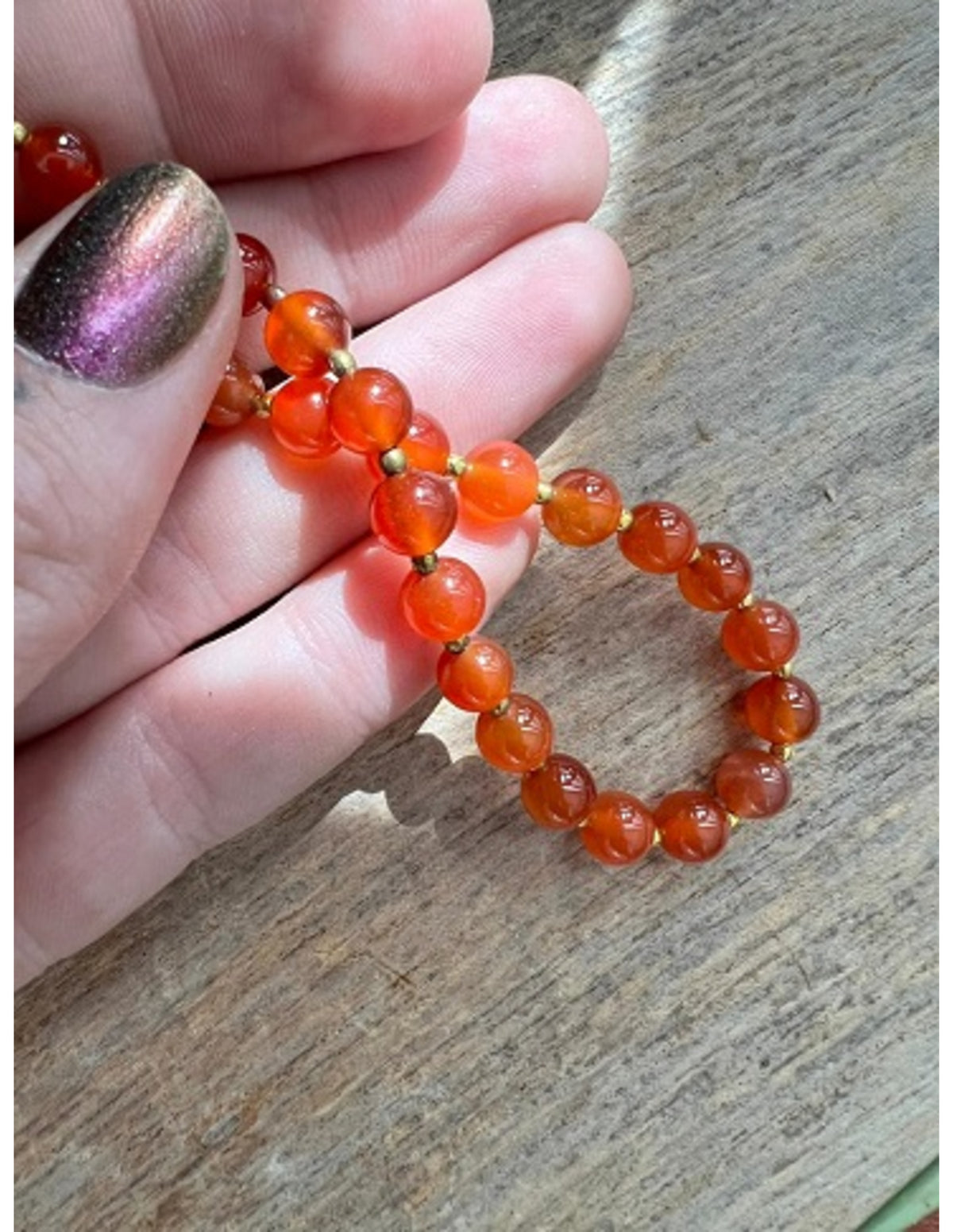 Carneool edelsteen ketting met zwart
