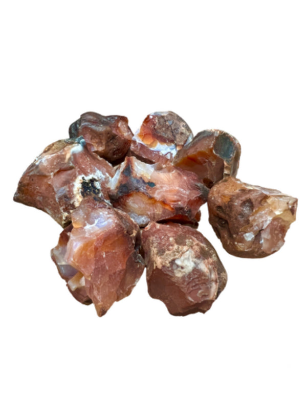 Carneool India 250 gr. ruwe edelsteen brokjes