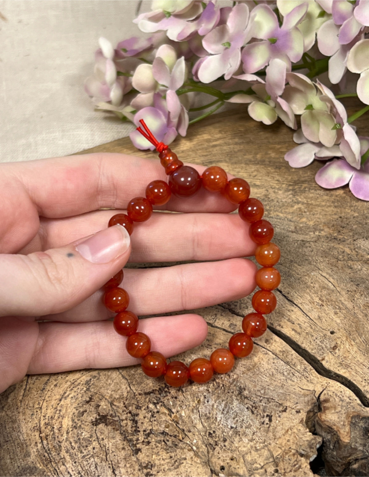 Carneool powerbead armband + kaart