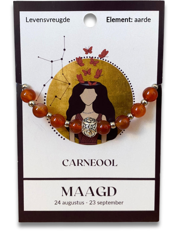 Carneool sterrenbeeld edelsteen armband - Maagd