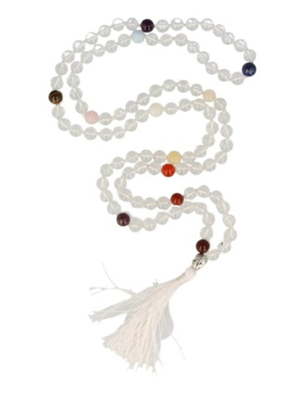 Chakra Bergkristal mala edelsteen ketting
