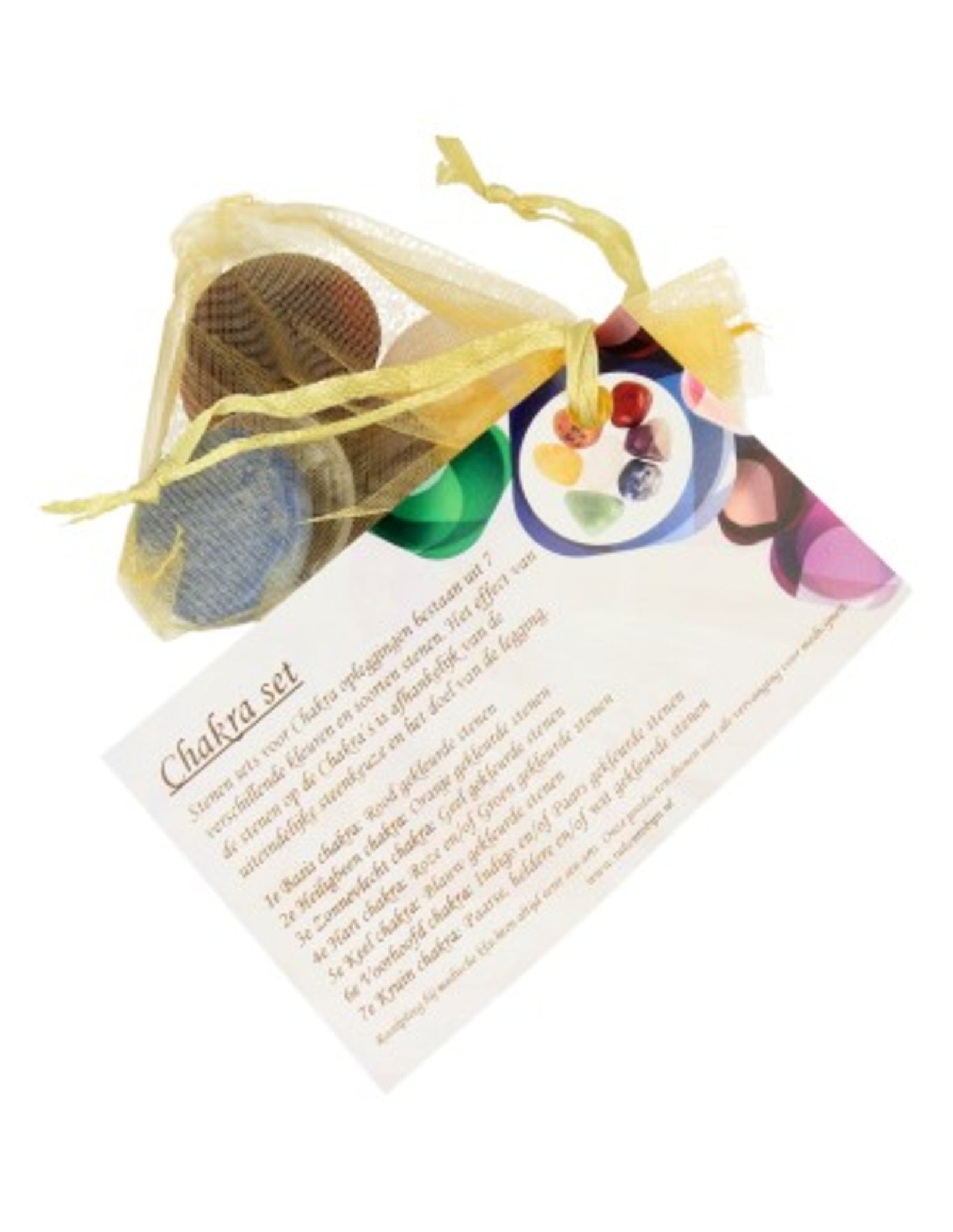 Chakra oplegstenen set rond in buidel