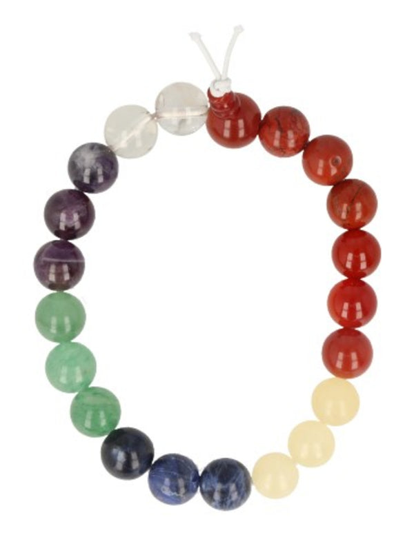 Chakra powerbead mannen - extra lange edelsteen armband