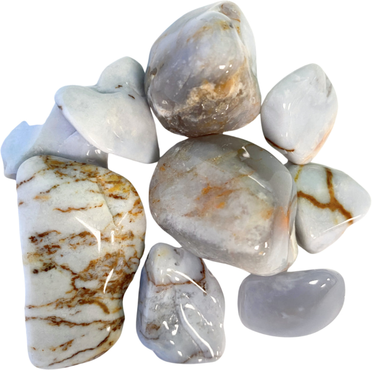 Chalcedoon 100 gr. trommelstenen (mt3)