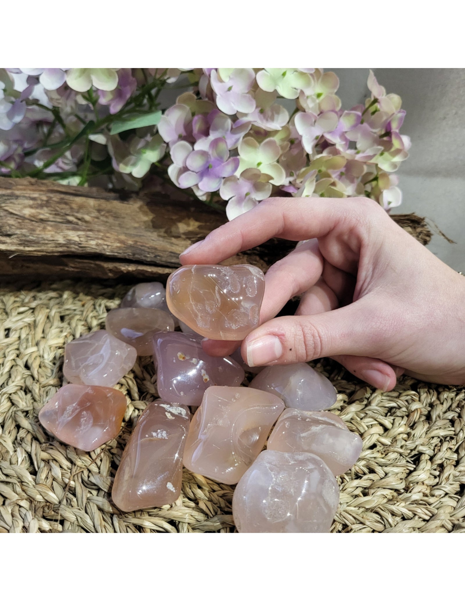 Chalcedoon roze trommelstenen 250 gr. (mt3)