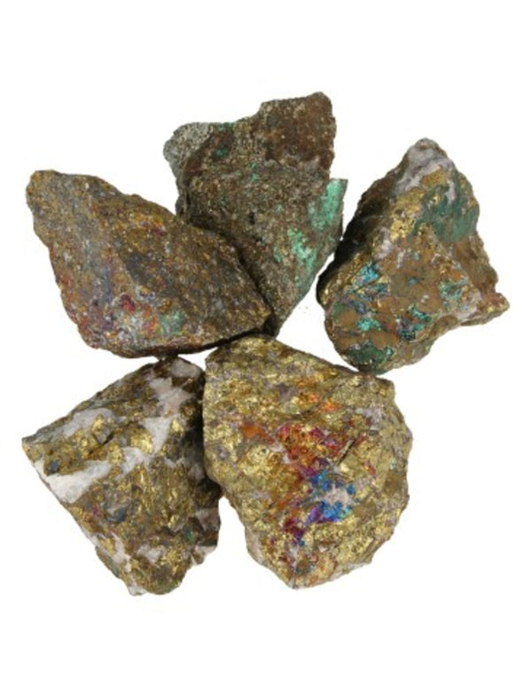 Chalcopyriet 500 gr. ruwe edelsteen brokjes