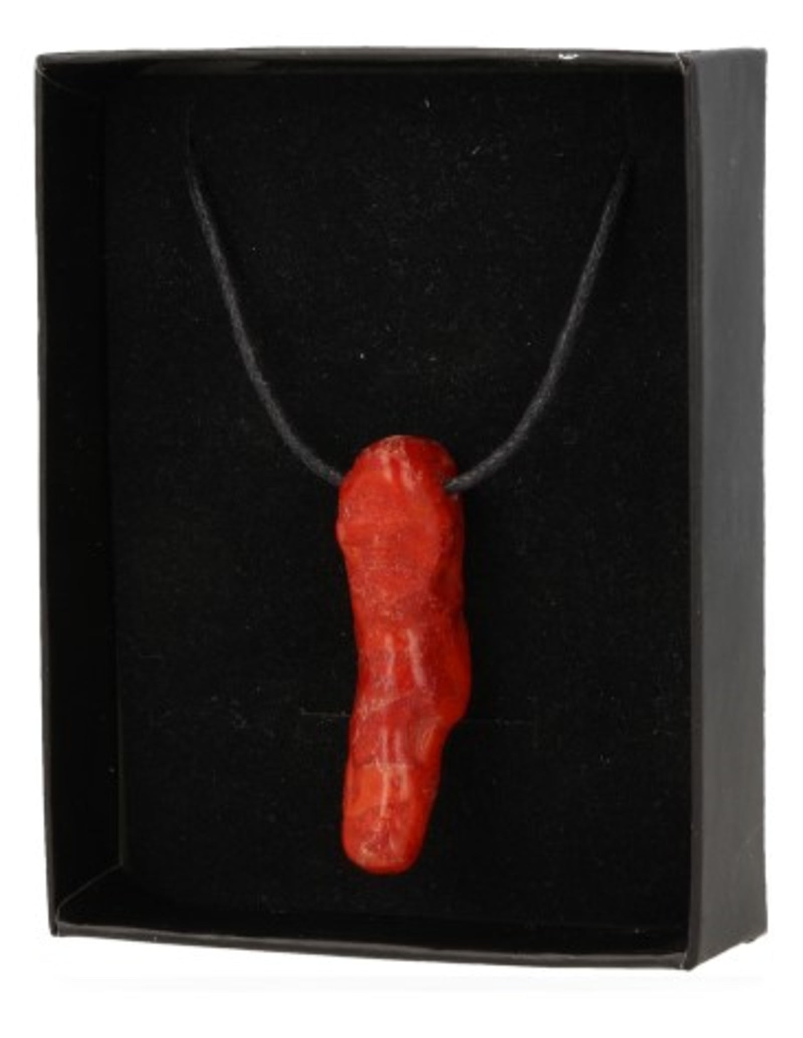 Chili Koraal hanger aan waskoord (imitatie)