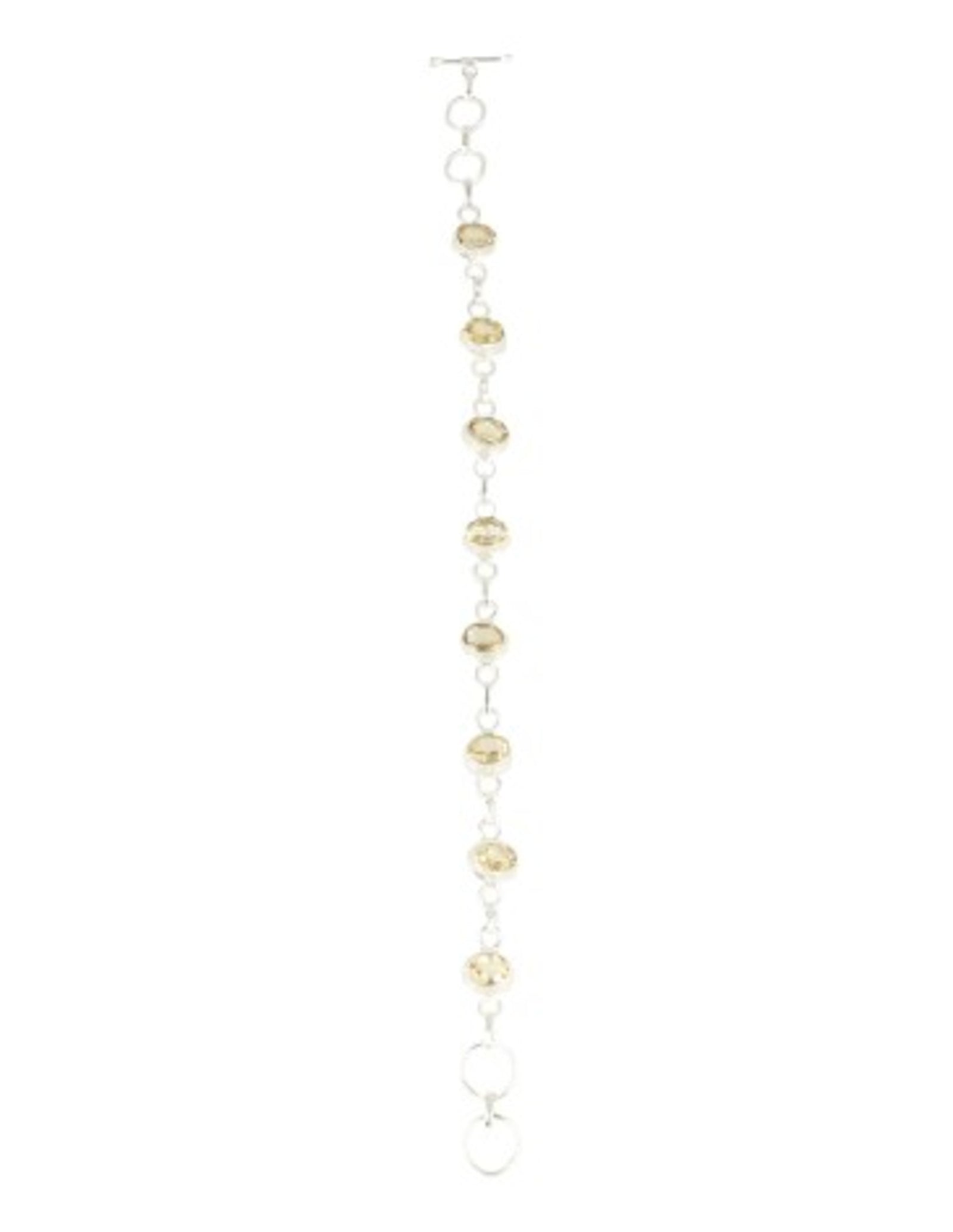 Citrien armband facet zilver ovaal