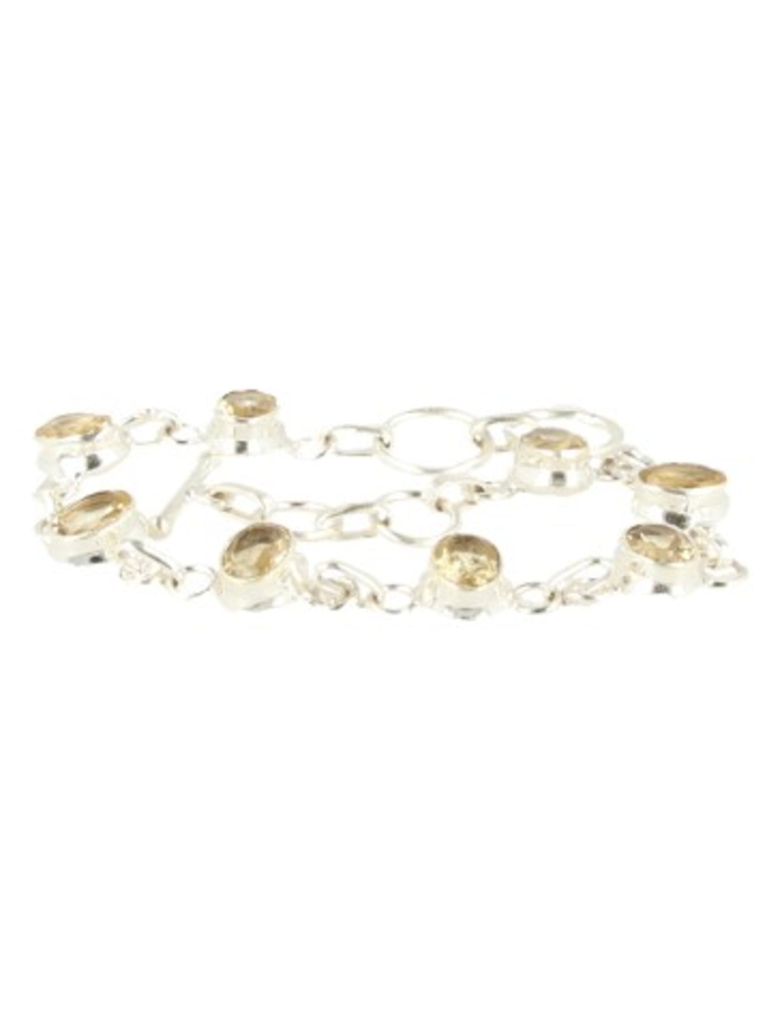 Citrien armband facet zilver ovaal