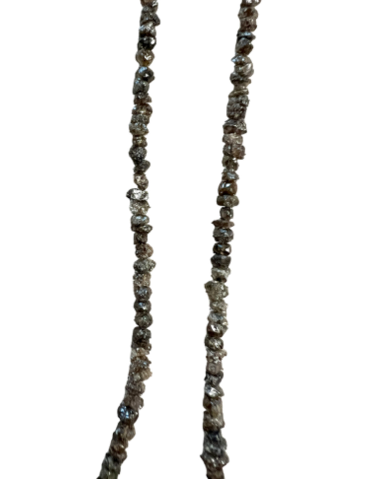 Diamant collier ruw met zilveren slotje
