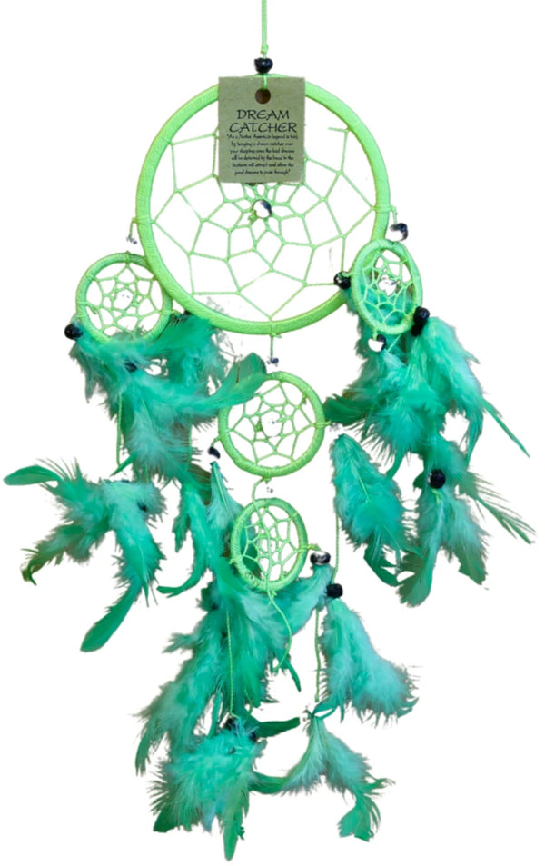 Traumfänger - 11cm - Grün - nur Federn