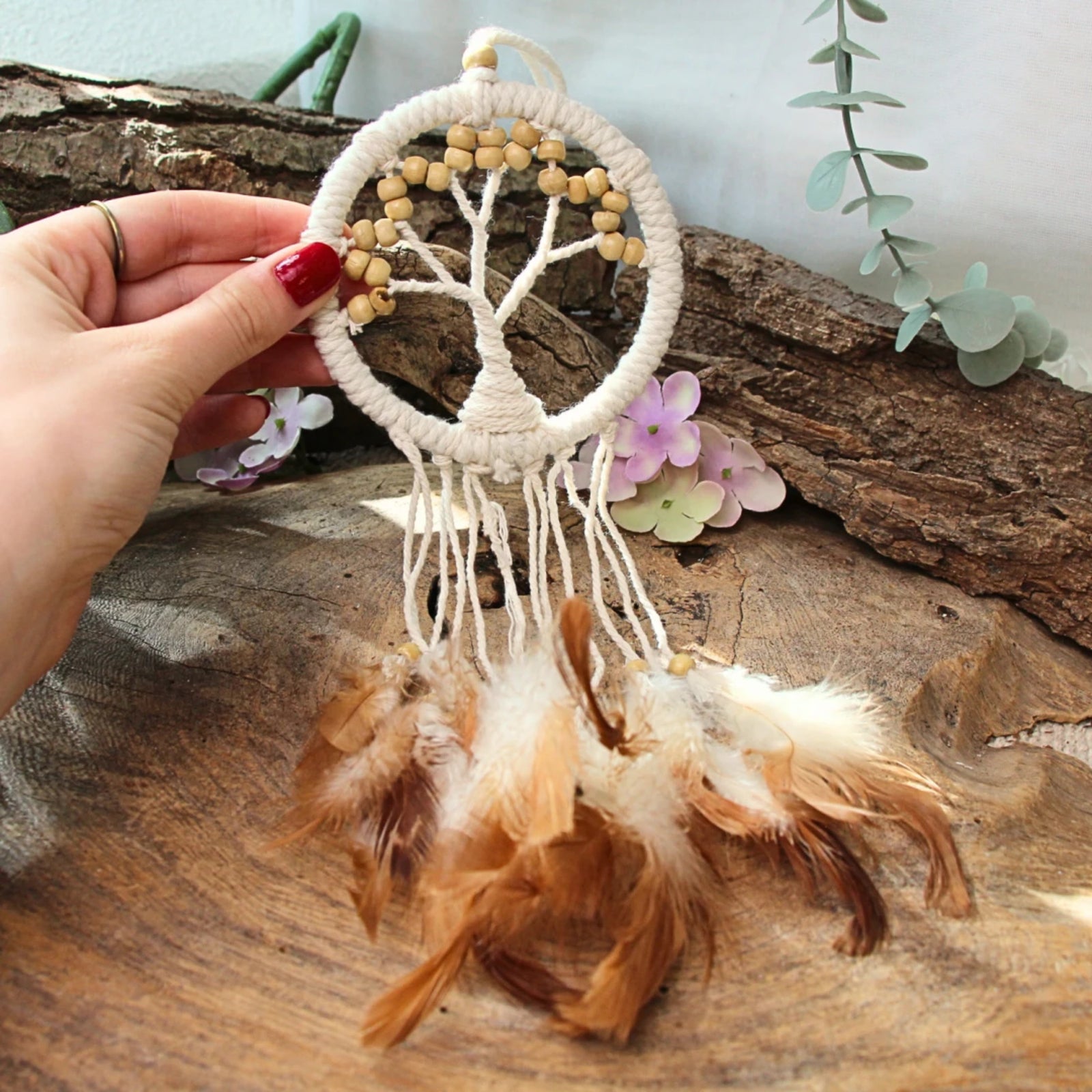 Dromenvanger - Tree of Life - beige - 9cm - Dream Catcher