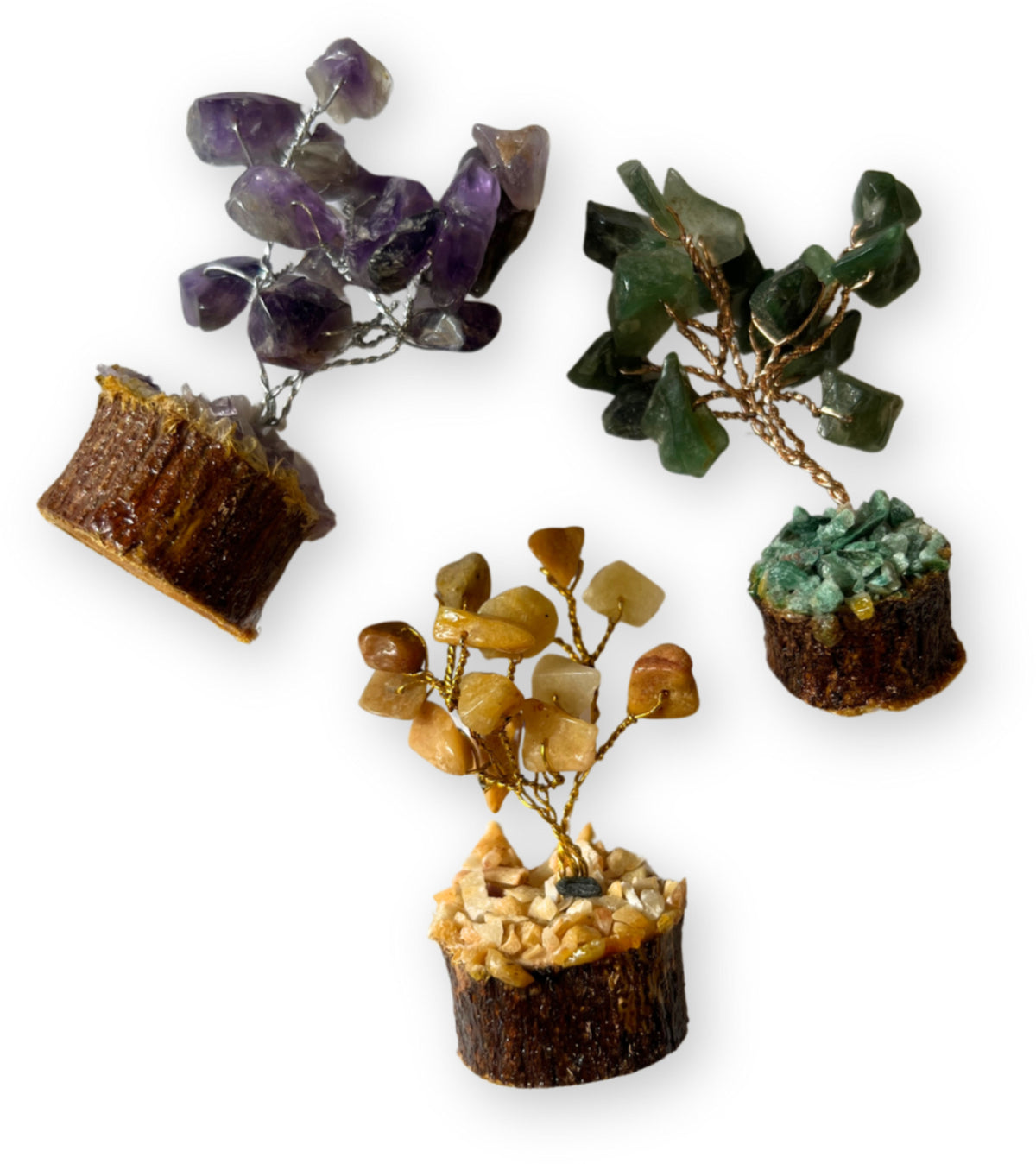 Edelsteen boompje 6 cm - Giftbox 12 stuks