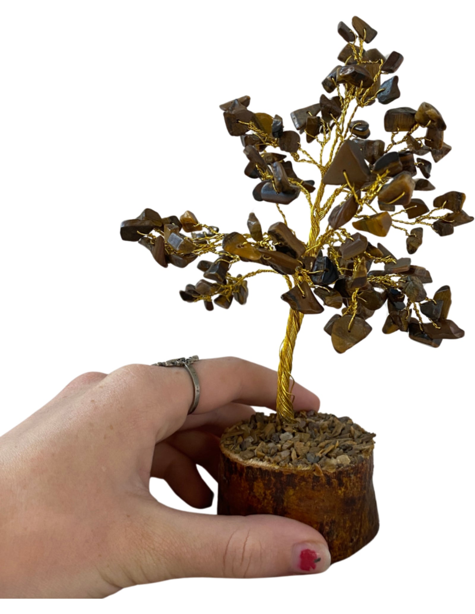 Edelsteen boompje Tijgeroog ca. 18 cm