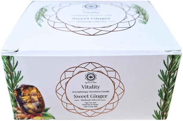 Edelsteen Geurkaars - Vitality met tijgeroog