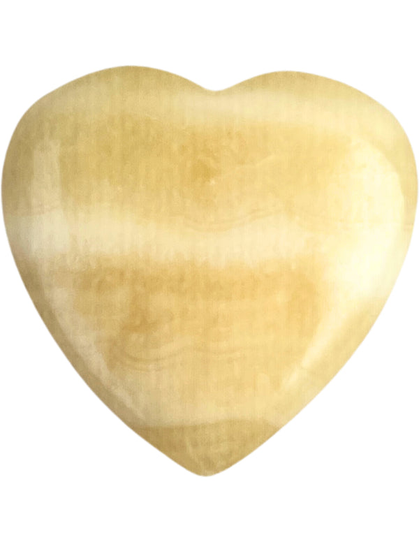 Edelsteen hart 30 mm Calciet geel