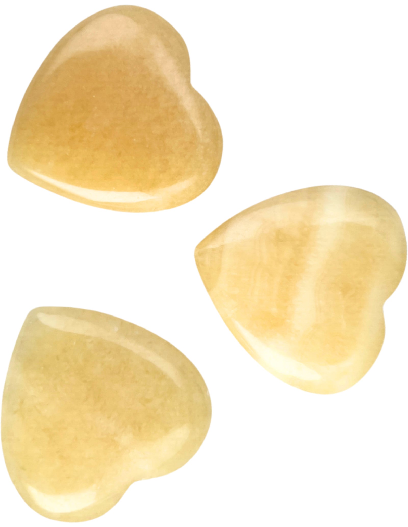 Edelsteen hart 30 mm Calciet geel
