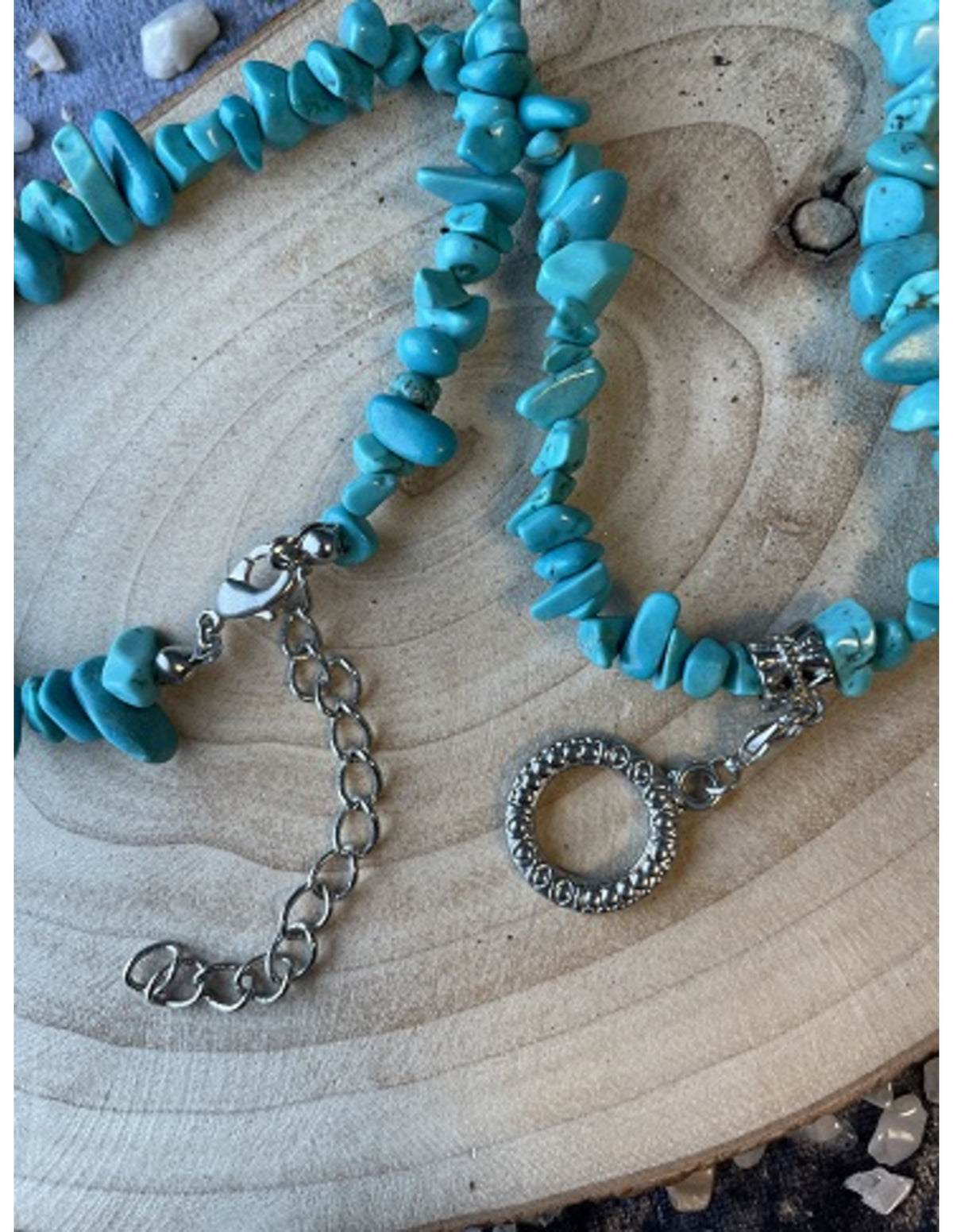 Fashion ketting Howliet blauw split (bijgekleurd)
