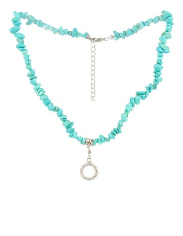 Fashion edelsteen ketting Howliet blauw split (bijgekleurd)