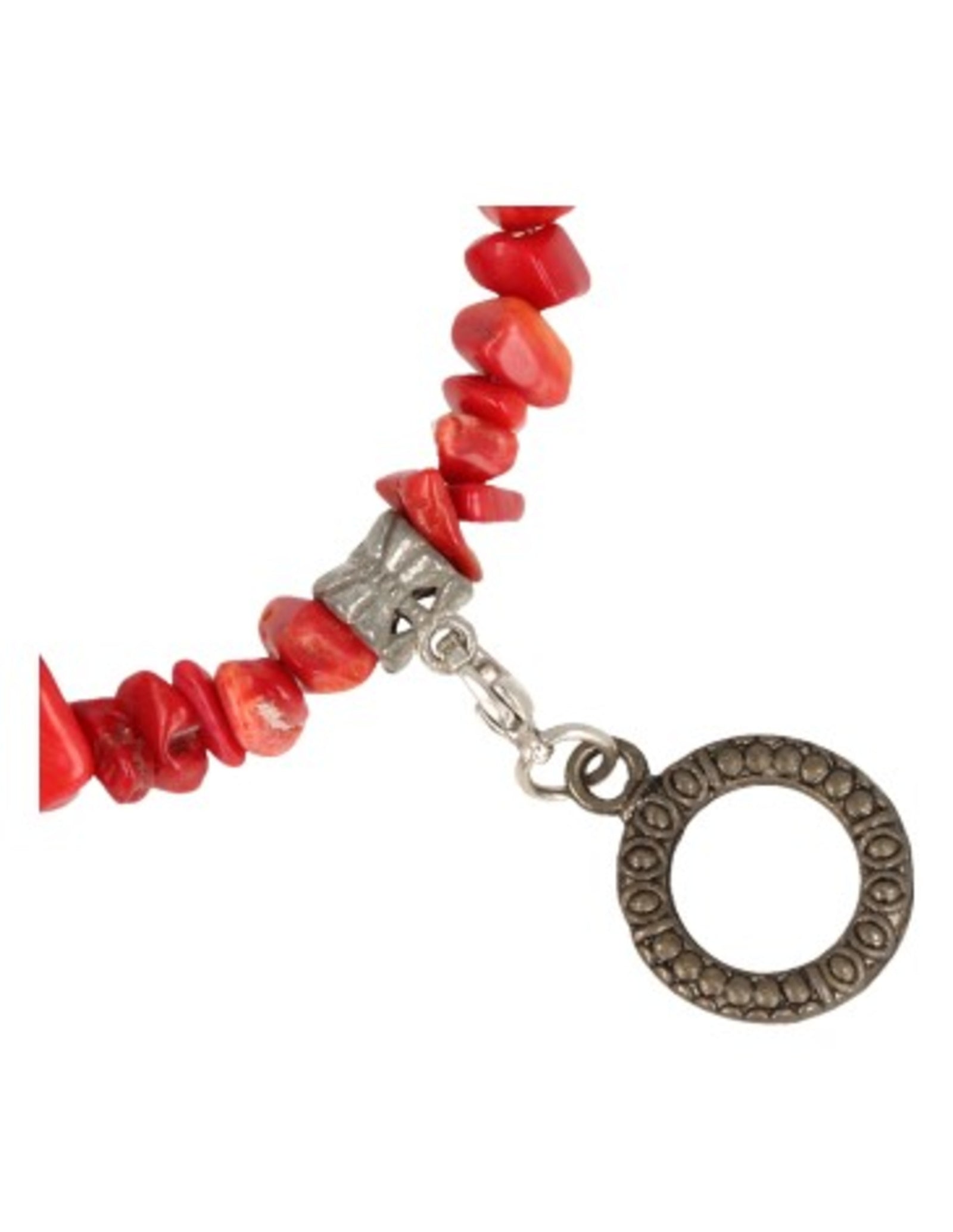 Fashion ketting Koraal donker (imitatie)