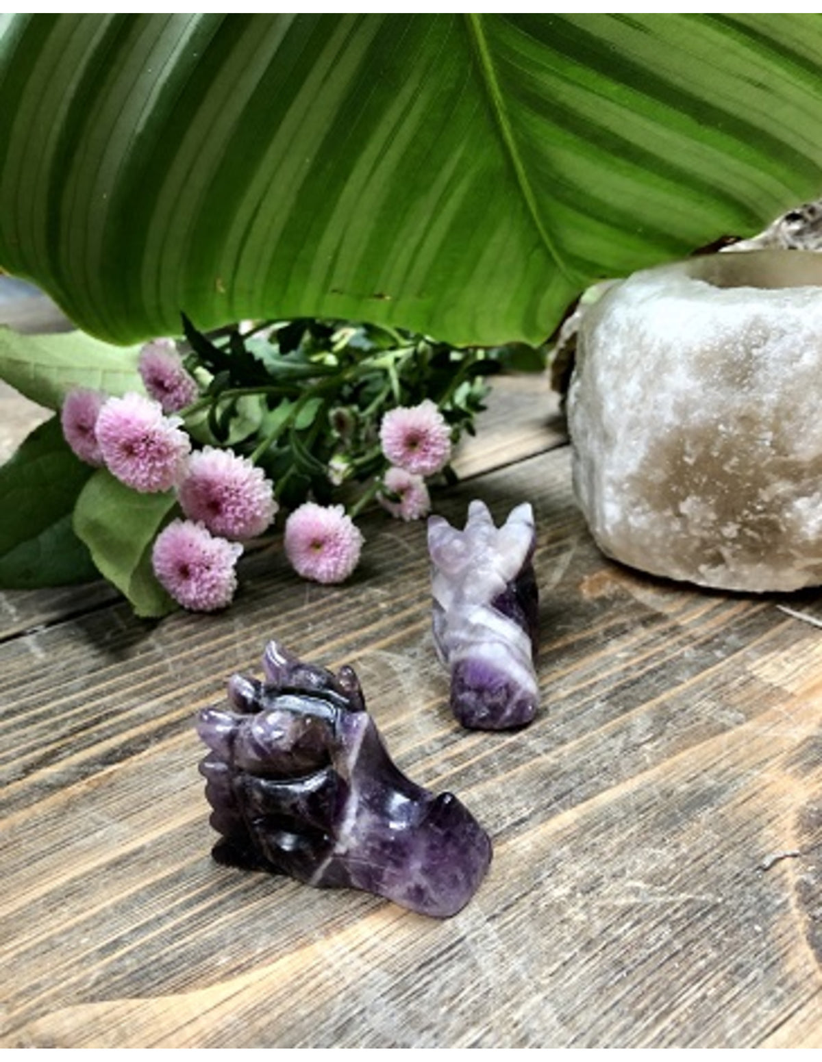 Fluoriet drakenschedel 50 mm