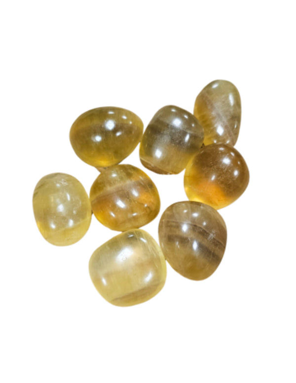 Fluoriet geel 250 gr. edelsteen trommelstenen (mt3)