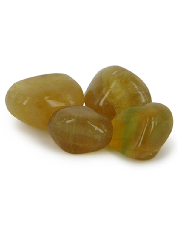 Fluoriet geel edelsteen trommelstenen 100 gr. (mt3)