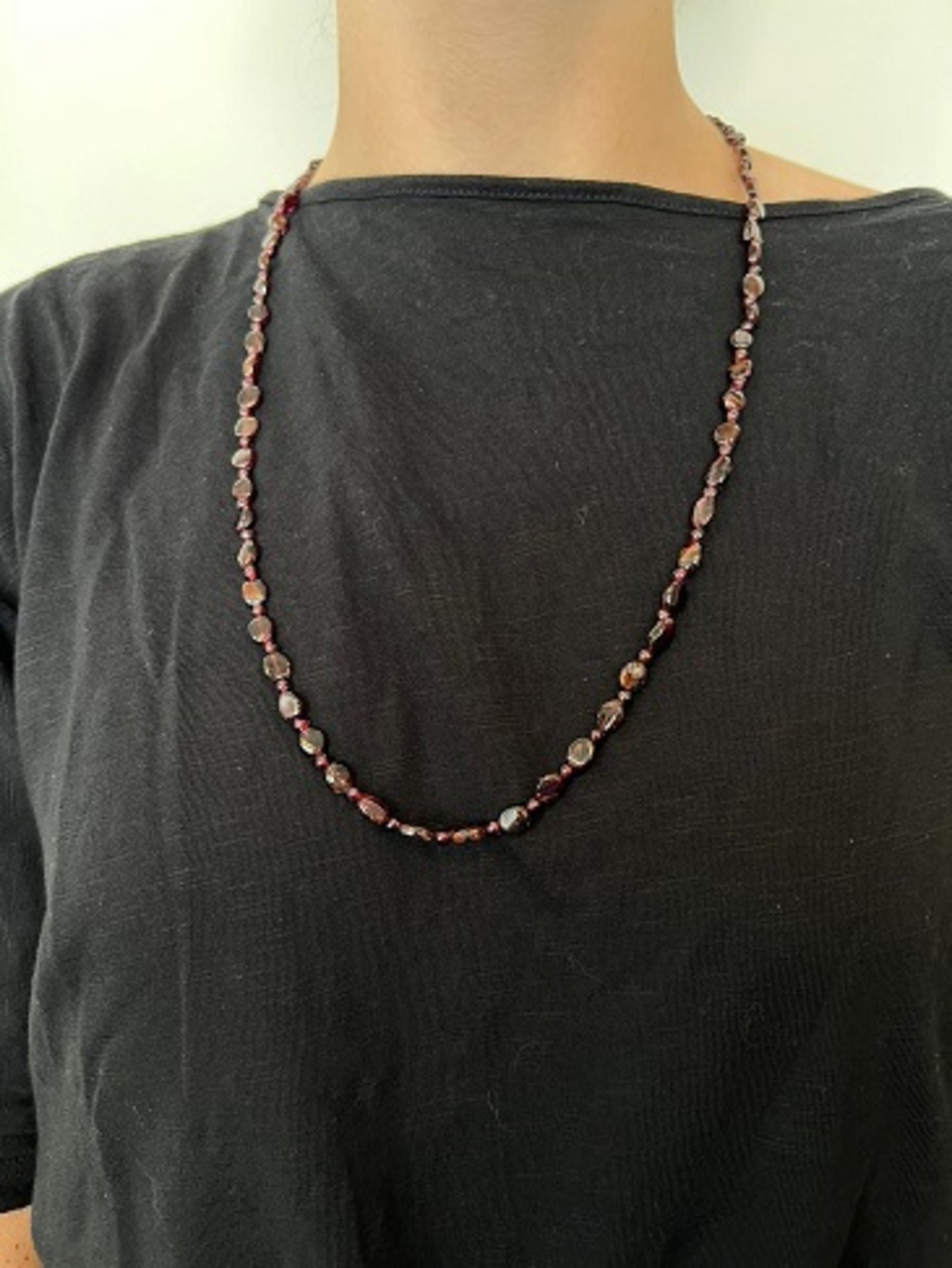 Granaat collier ovaal 70 cm