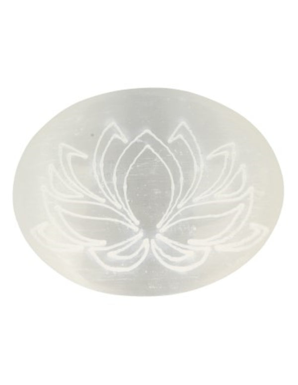 edelsteen handsteen Seleniet 6-7 cm lotus