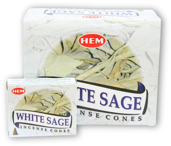 HEM White Sage Wierook kegels - doos van 12 st.