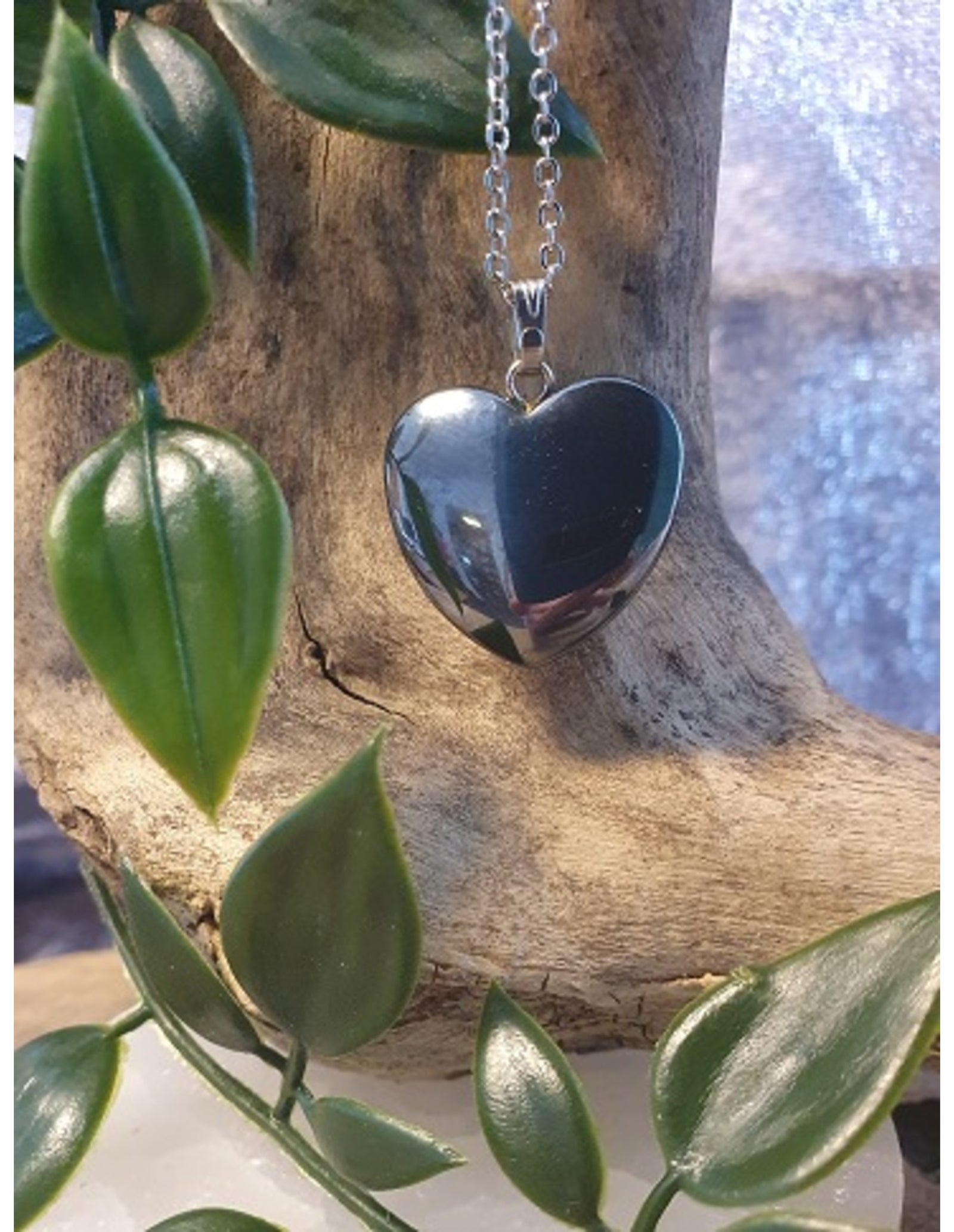 Hematiet hart hanger 20 mm