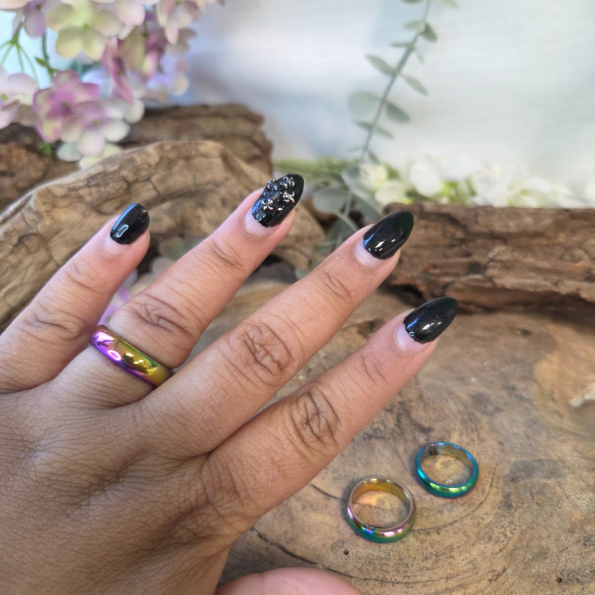 Hematiet regenboog ring - diverse maten