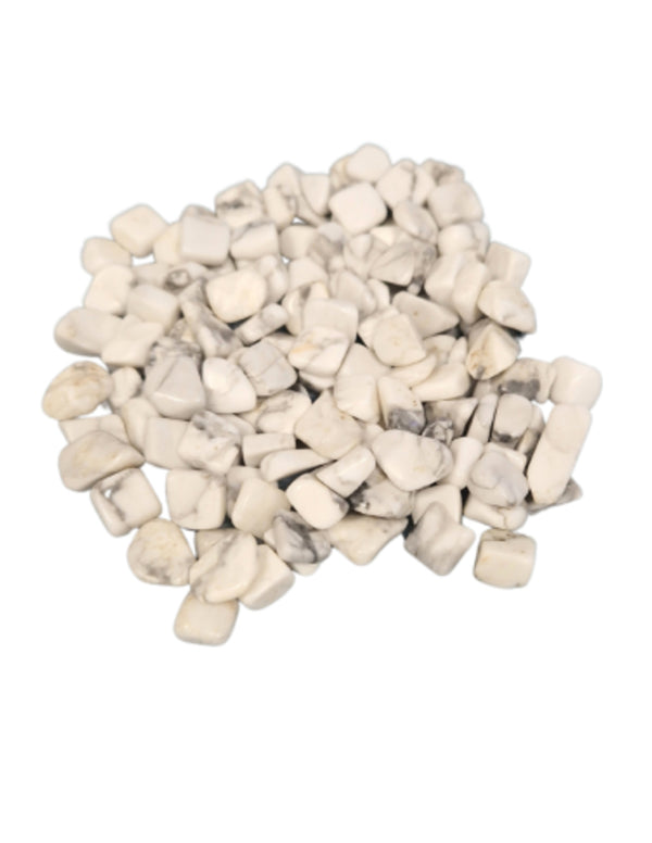 Howliet wit 100 gr. edelsteen trommelstenen (mt2)