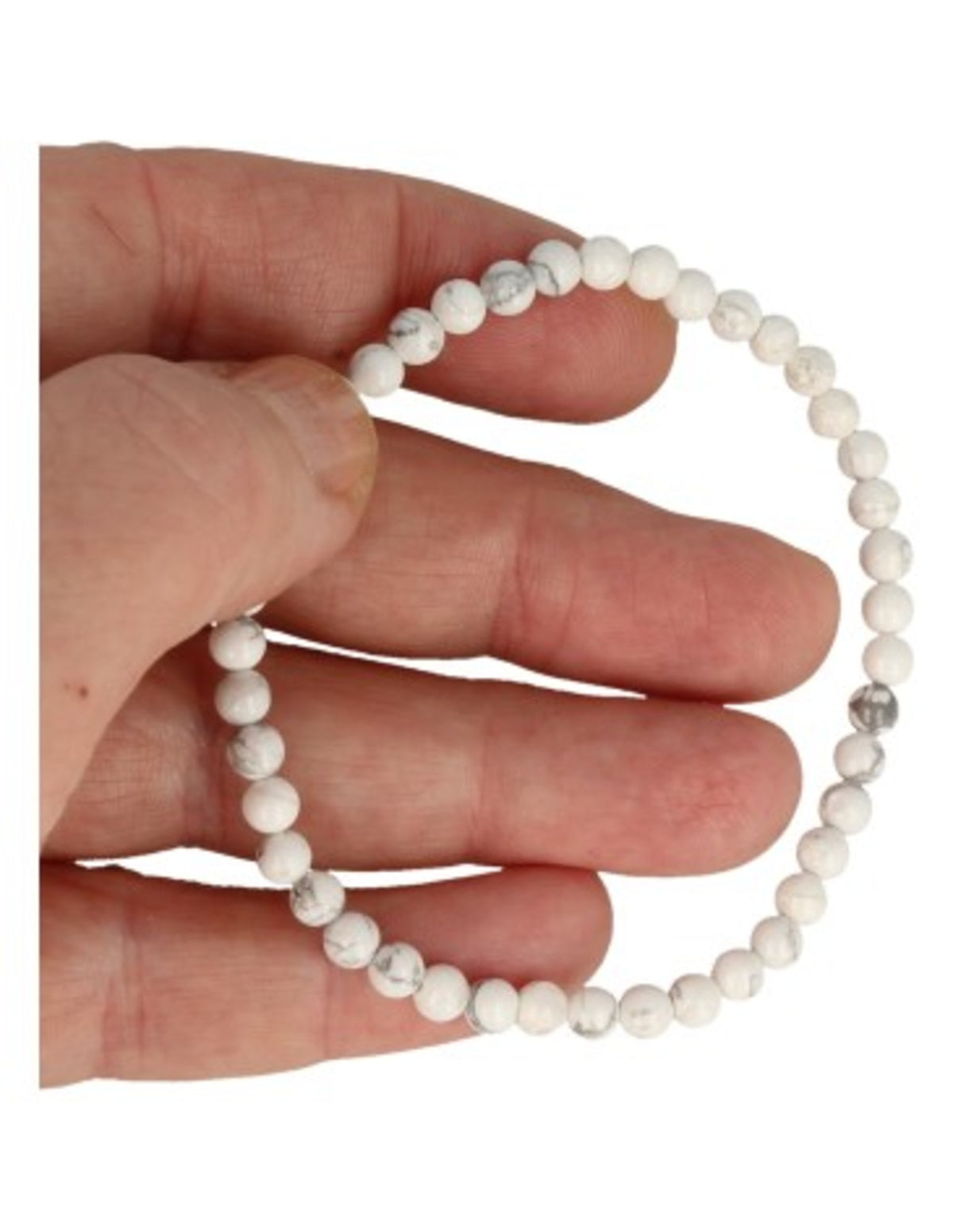 Howliet wit kralenarmband 4 mm