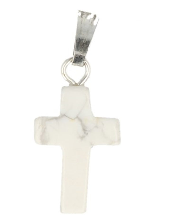 Howliet wit kruis Edelsteen Hanger 14 mm