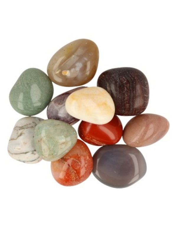 India mix 100 gr. edelsteen trommelstenen (mt3)