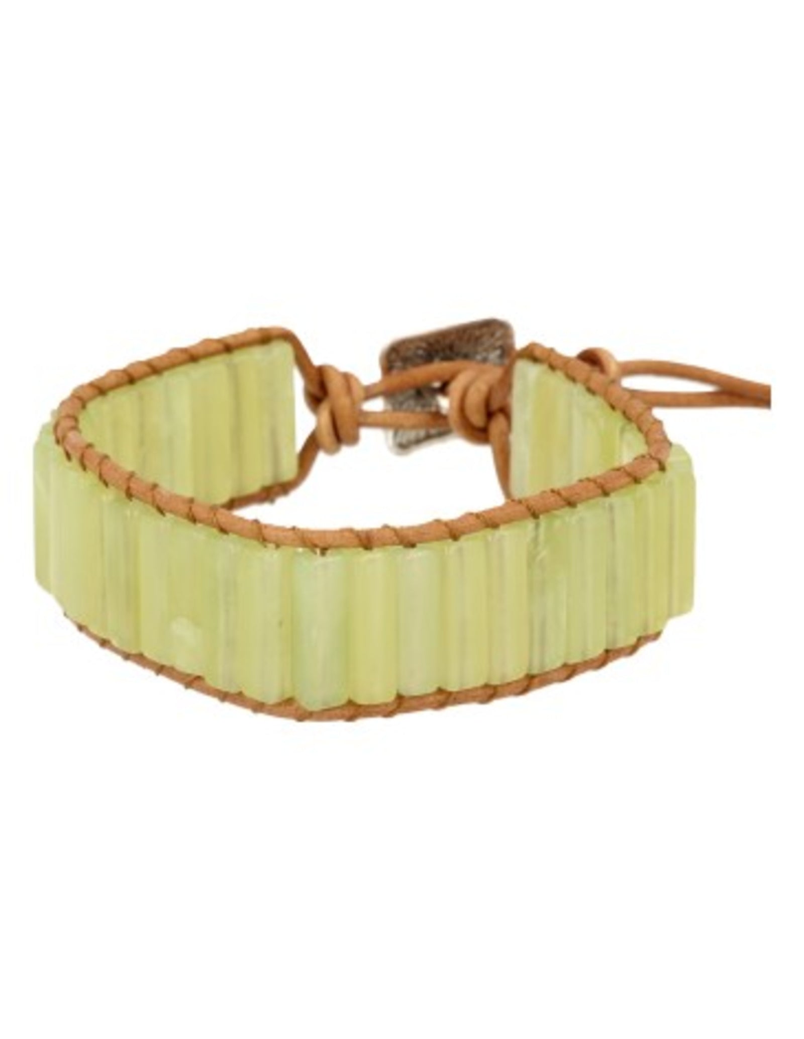Jade leren armband gipsy-style