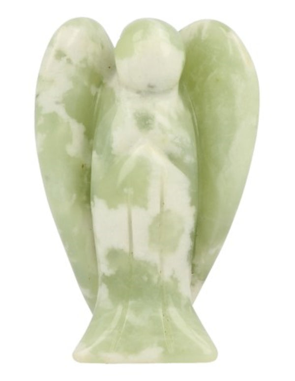 Jade serpentijn edelsteen staande engel 50 mm