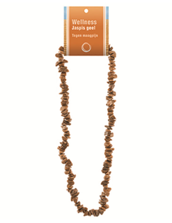 Jaspis geel edelsteen splitketting
