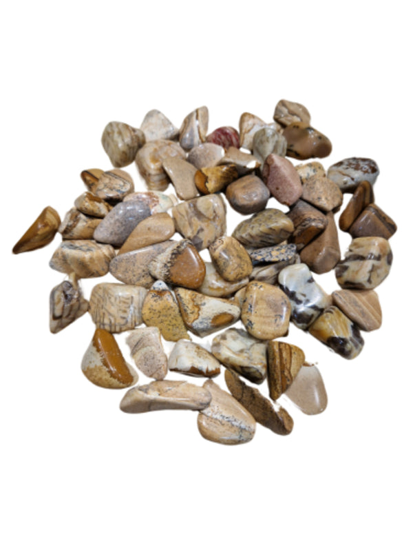 Jaspis landschap 500 gr. edelsteen trommelstenen (mt 2-3)