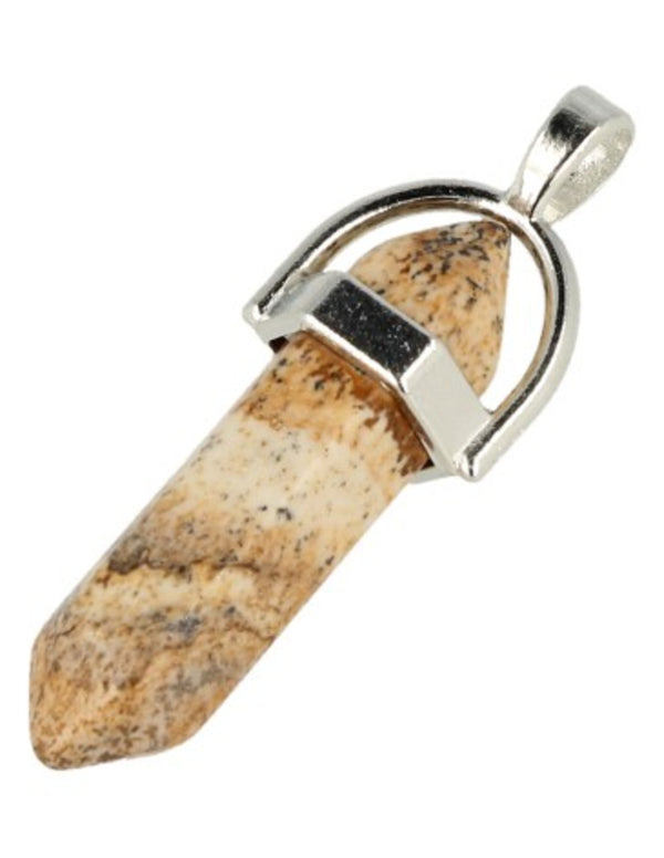 Jaspis landschap dubbeleinder Edelsteen Hanger