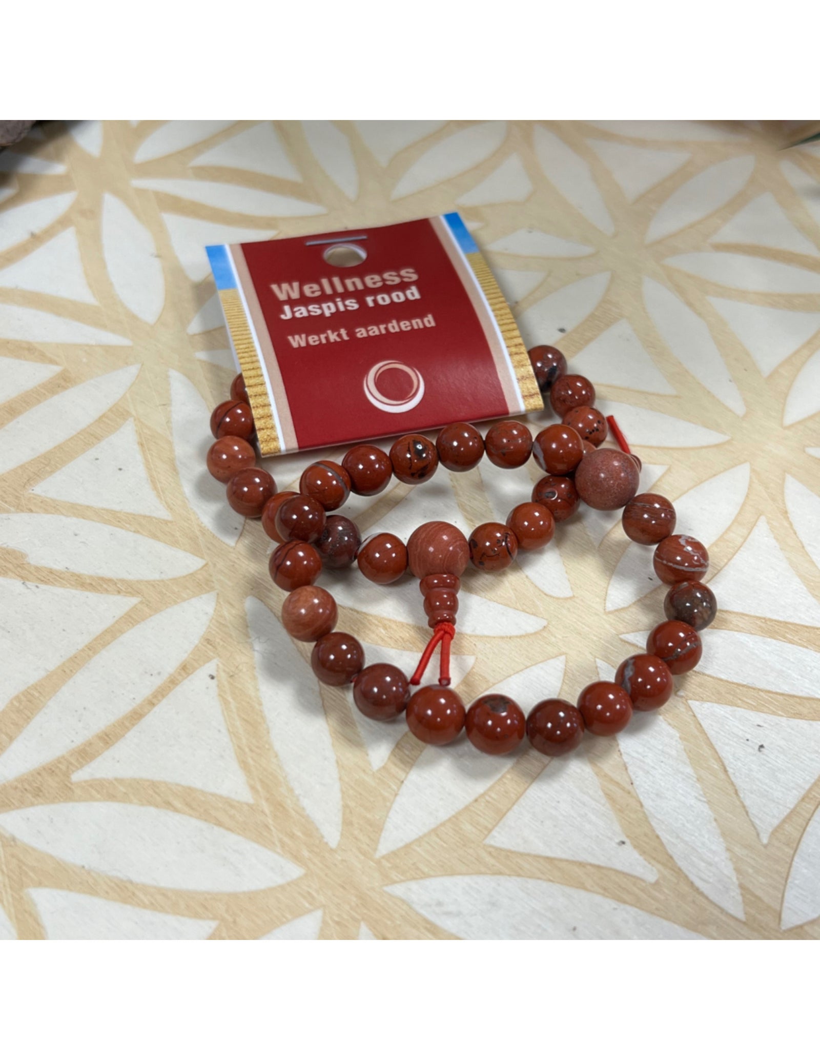 Jaspis rood powerbead armband
